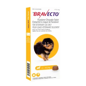 Merck Bravecto Chewable Tablet 1 Chewable Tablets Yellow/Jaune 2 - 4.5 kg