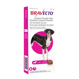 Merck Bravecto Chewable Tablet 1 Chewable Tablets Pink/Rose 40.1 - 56 kg
