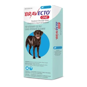 Merck Bravecto ONE Chewable Tablet 1 Chewable Tablets Blue/Bleu 20.1 - 40 kg