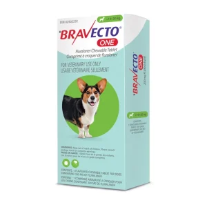 Merck Bravecto ONE Chewable Tablet 1 Chewable Tablets Green/Vert 10.1 - 20 kg