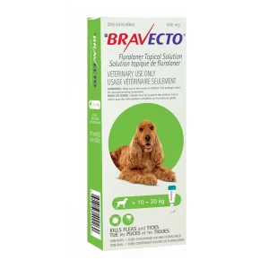 Merck Bravecto topical solution for dogs 1 Applicator Green/Vert 10.1 - 20 kg
