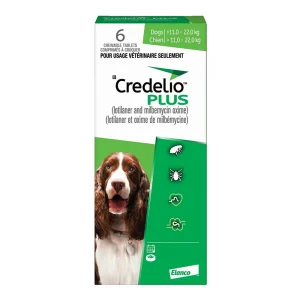 Elanco Credelio Plus for dogs 6 Chewable Tablets Green/Vert 11.1 - 22 kg