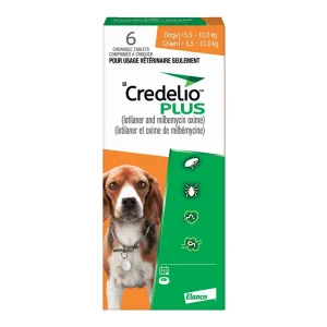 Elanco Credelio Plus for dogs 6 Chewable Tablets Orange 5.6 - 11 kg