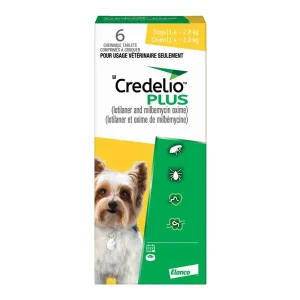 Elanco Credelio Plus for dogs 6 Chewable Tablets Yellow/Jaune 1.4 - 2.8 kg