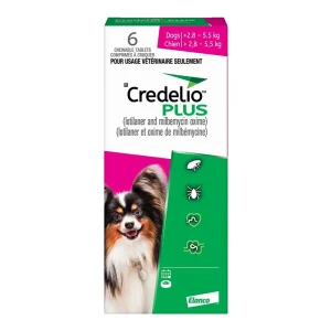 Elanco Credelio Plus for dogs 6 Chewable Tablets Pink/Rose 2.9 - 5.5 kg