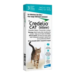 Elanco Credelio for cats 3 Chewable Tablets Teal/Aqua 2 - 8 kg