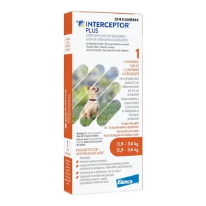 Elanco Interceptor Plus 16 x 1 Chewable Tablets Orange 0.9-3.6 kg