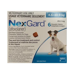 Boehringer Ingelheim NexGard Soft Chewable Tablets 6 Chewable Tablets Blue/Bleu 4.6 - 10.9 kg