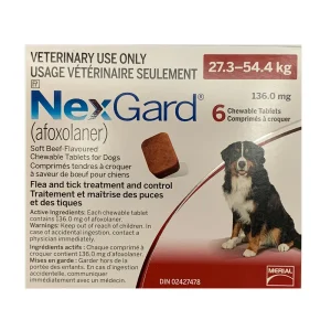 Boehringer Ingelheim NexGard Soft Chewable Tablets 6 Chewable Tablets Red/Rouge 27.3 - 54.4 kg