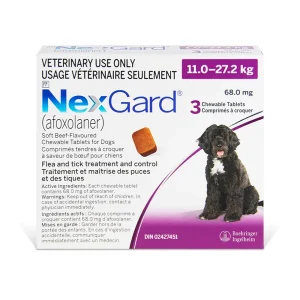 Boehringer Ingelheim NexGard Soft Chewable Tablets 3 Chewable Tablets Purple/Mauve 11 - 27.2 kg