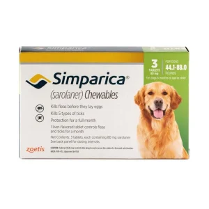 Zoetis Simparica 3 Tab Green/Vert 20.1 - 40 kg