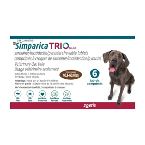 Zoetis Simparica TRIO 6 Tab Brown/Brun 40.1 - 60 kg