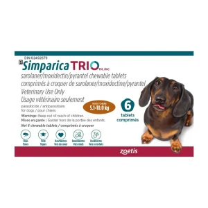 Zoetis Simparica TRIO 6 Tab Caramel 5.1 - 10 kg