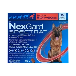 Boehringer Ingelheim NexGard Spectra Chewable Tablets 6 Chewable Tablets Red/Rouge 30.1 - 60 kg