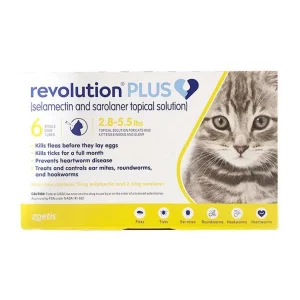 Zoetis Revolution PLUS 6 Tubes Gold/Doré 1.3 - 2.5 kg