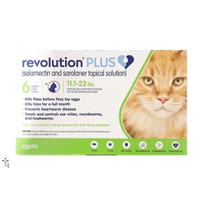 Zoetis Revolution PLUS 6 Tubes Green/Vert 5.1 - 10 kg